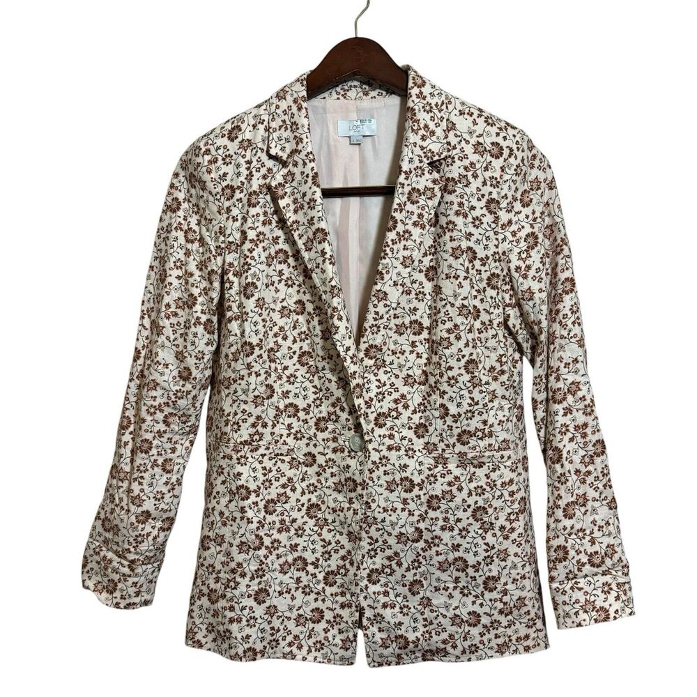 Loft Outlet Blazer Women’s 4 Floral Blazer/Jacket Two Pocket Button Office Wear